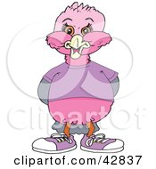 Clipart Illustration Of A Galah Cockatoo In Clothes Standing With Its Arms Behind Its Back