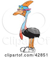 Cool Cassowary Wearing Shoes And Sunglasses A Piercing On His Beak