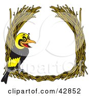 Clipart Illustration Of A Golden Bowerbird In Straw