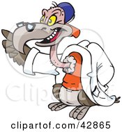 Clipart Illustration Of A Professor Vulture Pointing by Dennis Holmes Designs