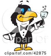 Penguin Waiter Serving Champagne