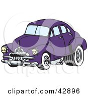 Vintage Purple Car With Drag Racing Tires