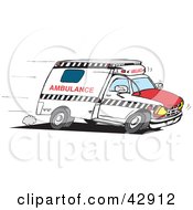 Clipart Illustration Of A Paramedic Ambulance Speeding To An Emergency Scene by Dennis Holmes Designs