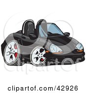 Poster, Art Print Of Cute Compact Black Convertible Porche Sports Car