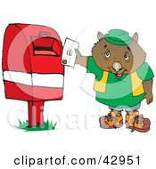Poster, Art Print Of Wombat Mailing A Letter