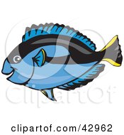 Clipart Illustration Of A Happy Blue Regal Tang Fish by Dennis Holmes Designs
