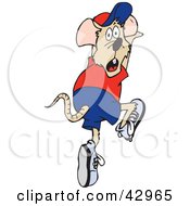 Clipart Illustration Of A Scared Mouse Running And Trying To Climb