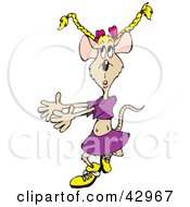 Clipart Illustration Of A Confused Mouse With Her Braids Sticking Up by Dennis Holmes Designs