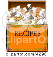 Concept Clipart Illustration Of Chefs And Cooks In A Recipe Box