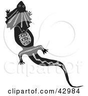 Poster, Art Print Of Black And White Aboriginal Frill Lizard Design