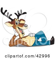 Clipart Illustration Of A Happy Reindeer Reclined