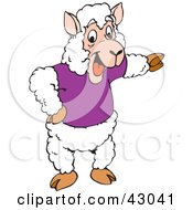 Poster, Art Print Of Sheep In A Shirt Pointing Right