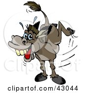 Clipart Illustration Of A Stubborn Kicking Donkey by Dennis Holmes Designs #COLLC43044-0087