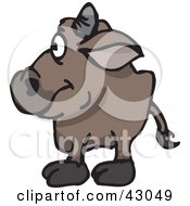 Clipart Illustration Of A Wild Brown Bull by Dennis Holmes Designs