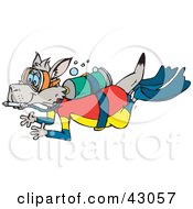 Poster, Art Print Of Kangaroo Scuba Diving With Oxygen