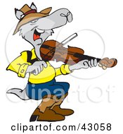 Kangaroo Playing A Violin