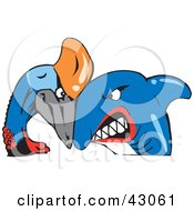 Poster, Art Print Of Shark And Cassowary Bird Butting Heads