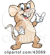 Poster, Art Print Of Friendly Brown Mouse Gesturing With His Hand