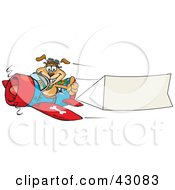 Dog Pilot Flying A Plane With A Blank Banner