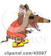 Poster, Art Print Of Clipart Illustration Of A Bandicoot Wearing Shoes And A Shirt