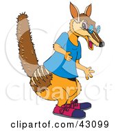 Poster, Art Print Of Clipart Illustration Of A Brown Mumbat Wearing Clothes