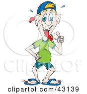 Clipart Illustration Of A Little Boy Eating A Bug by Dennis Holmes Designs