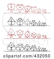 Poster, Art Print Of Digital Collage Of Heart Spade Diamond And Club Stick Families
