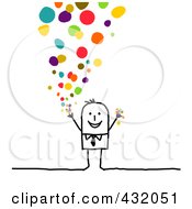 Poster, Art Print Of Stick Businessman Releasing Confetti