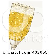 Royalty Free RF Clipart Illustration Of A Glass Of Bubbly Champagne With Happy New Year Text by NL shop