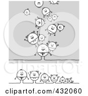 Royalty Free RF Clipart Illustration Of A Digital Collage Of A Happy Circle Family Falling And In A Row