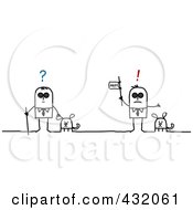 Royalty Free RF Clipart Illustration Of A Confused And Blind Man In Need Of Help With Dogs