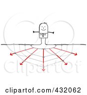 Stick Businessman Standing Over A Web Of Choices by NL shop