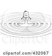 Poster, Art Print Of Stick Businessman Standing In A Target