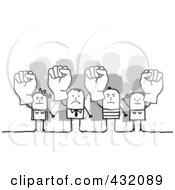 Poster, Art Print Of Mad Stick People Holding Up Fists
