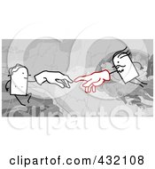 Royalty Free RF Clipart Illustration Of A Stick Creation Scene