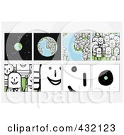 Royalty Free RF Clipart Illustration Of A Digital Collage Of Zoom Tiles Of People On Earth