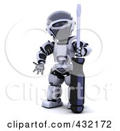 Poster, Art Print Of 3d Robot Standing With A Screwdriver