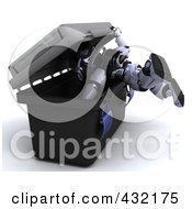 Royalty Free RF Clipart Illustration Of A 3d Robot Searching Inside A Tool Box