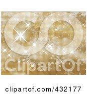 Royalty Free RF Clipart Illustration Of A Starry Gold Halftone Christmas Background