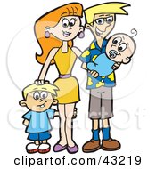 Poster, Art Print Of Happy Family With A Son And A Newborn Baby