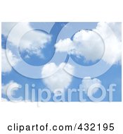 Royalty Free RF Clipart Illustration Of A Blue Sky With Heart Shaped Clouds
