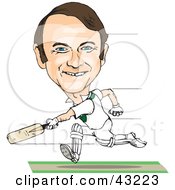 Male Caricature Playing Cricket