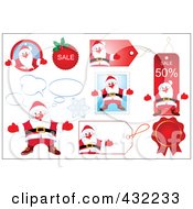 Poster, Art Print Of Digital Collage Of Retail Santa Icons