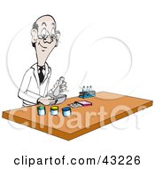 Clipart Illustration Of A Chemist Conducting An Experiment