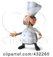 Royalty Free RF Clipart Illustration Of A 3d Chef Man Facing Left And Gesturing by Julos
