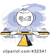 Royalty Free RF Clipart Illustration Of A Moodie Character Standing Confident And Balanced On A Board