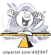 Royalty Free RF Clipart Illustration Of A Moodie Character Happily Walking On A Board