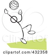 Stickler Man Playing Volleyball - 2