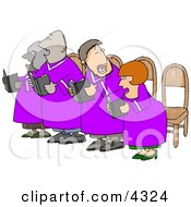 Men And Women In A Church Chorus Singing From A Bible Books Clipart by djart