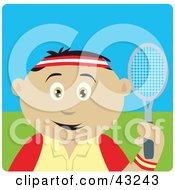 Poster, Art Print Of Sporty Mexican Boy Playing Tennis